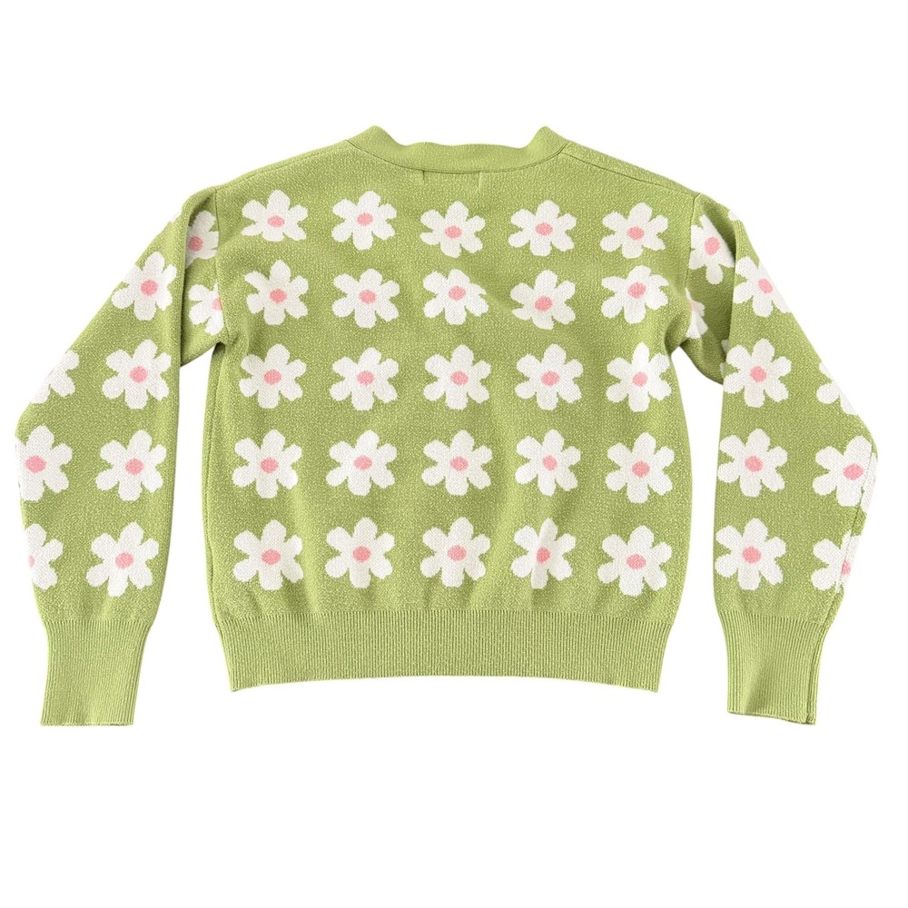 Willow & Wind Daisy Button Front Cardigan Sweater M Novelty Dopamine Dressing - Picture 2 of 6